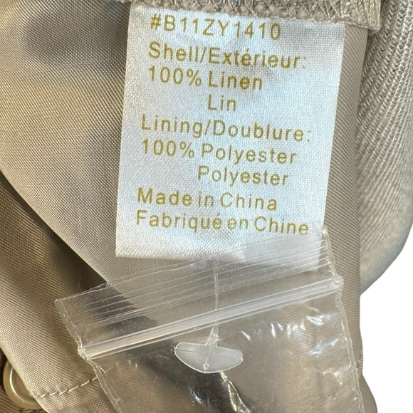 Sandra Angelozzi Wide Leg Tan Linen Trouser Pants Womens Size 32 - Picture 6 of 6